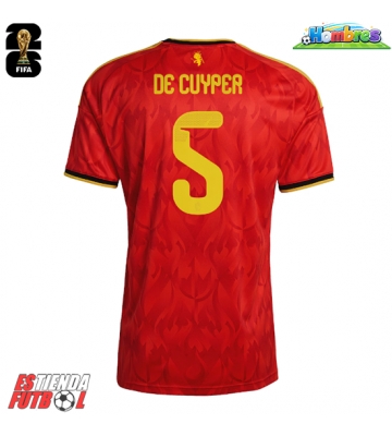 Bélgica Maxim De Cuyper #5 Primera Equipación Mundial 2026 Manga Corta Bélgica Maxim De Cuyper #5 Primera Equipación Mundial 2026 Manga Corta
